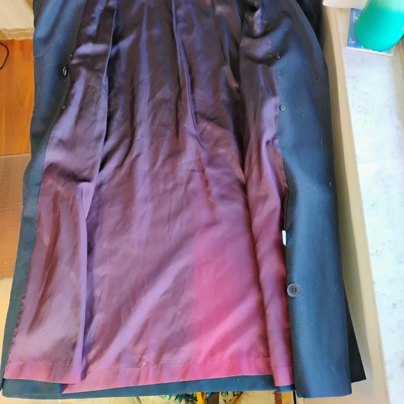 Vintage Forecaster of Boston 5/6 Navy Blue Wool Trench Coat Y2K Academia Size 6 - Picture 9 of 16